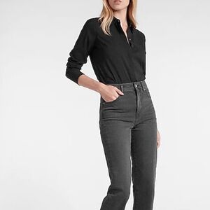Express Black Signature Slim Portofino Shirt Size Small